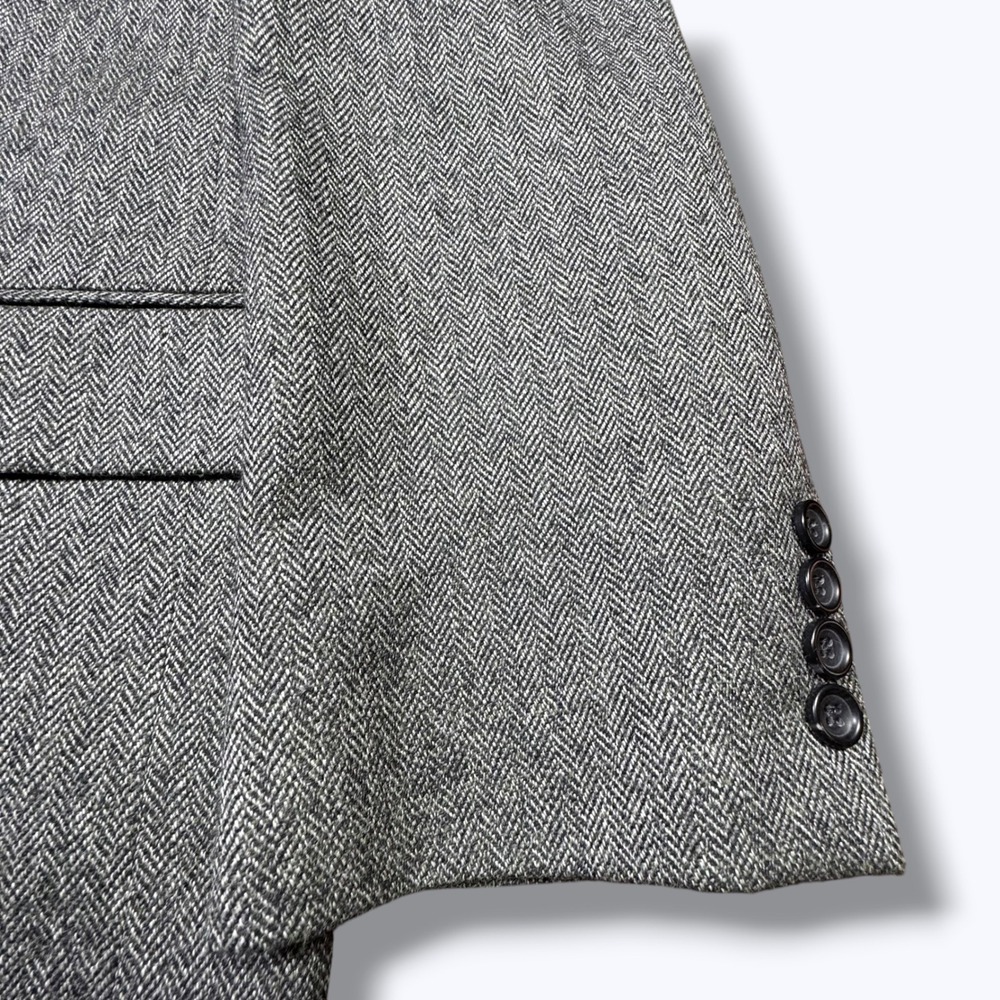 Alan Flusser Mens Lambswool Sport Coat Blazer Jacket 48R Gray Office Business - Picture 4 of 10